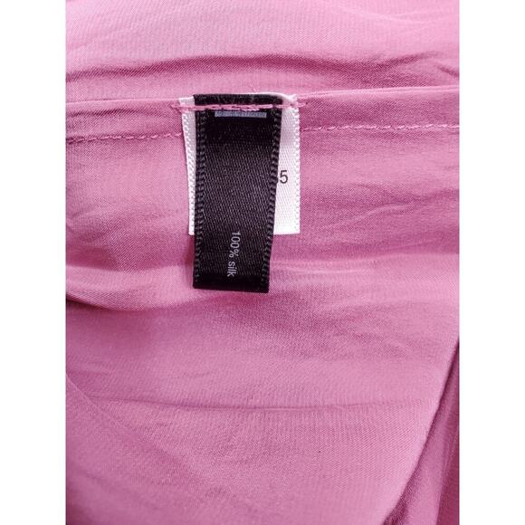 The Limited Silk Going Out Tube Top Small Smocked Side Tie Pink Milkmaid Y2K - Picture 10 of 11